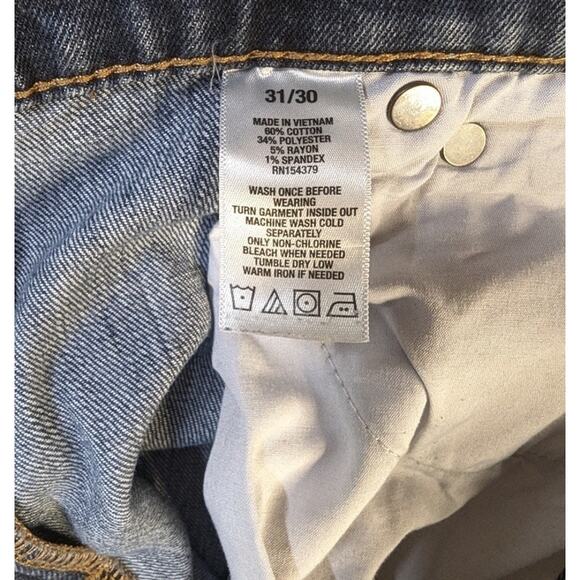 Aeropostale Straight Leg Mid Rise Denim Jeans Cotton Blend 31 x 30 Preppy Street - Picture 10 of 11